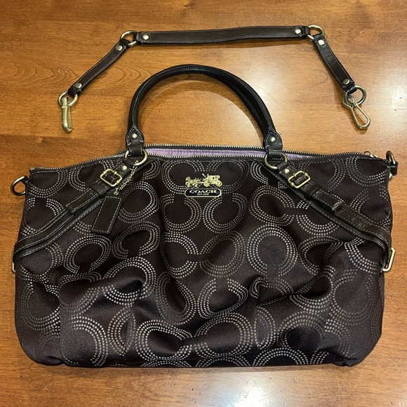 Coach Madison dotted brown satchel - Picture 11 of 15